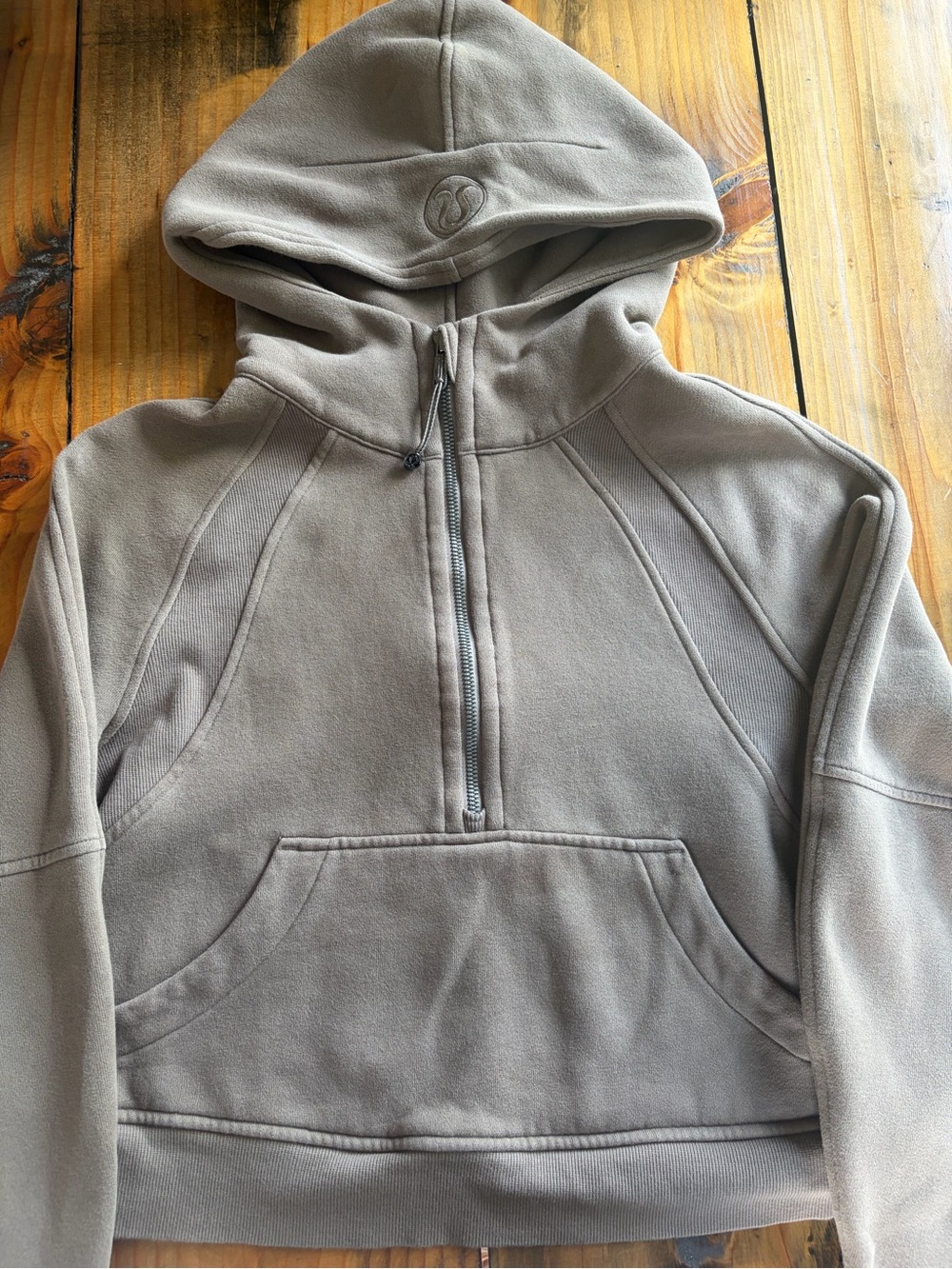 lululemon athletica Women's Taupe Half-Zip scuba Hoodie